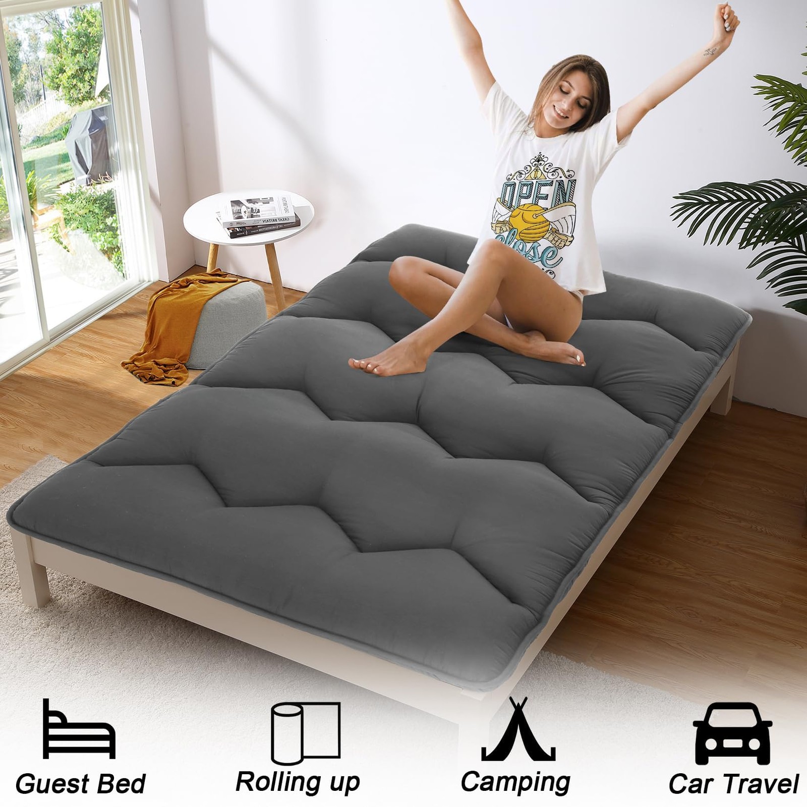 Floor Mattress Japanese Futon Mattress Sleeping Tatami Mat Twin/Full/Queen Size