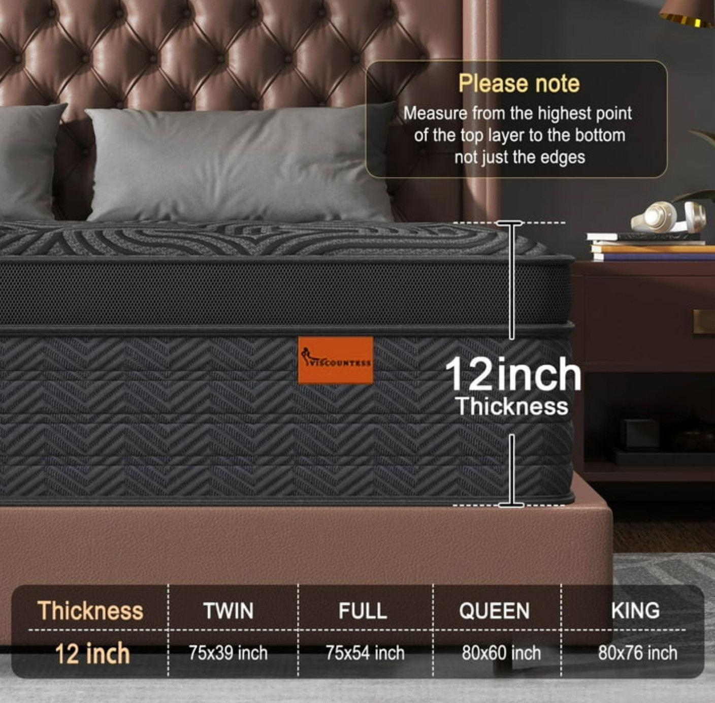 12″ Full Colchon Gel Memory Foam Hibrido Full Cama Mattress Hybrid Medium Firm