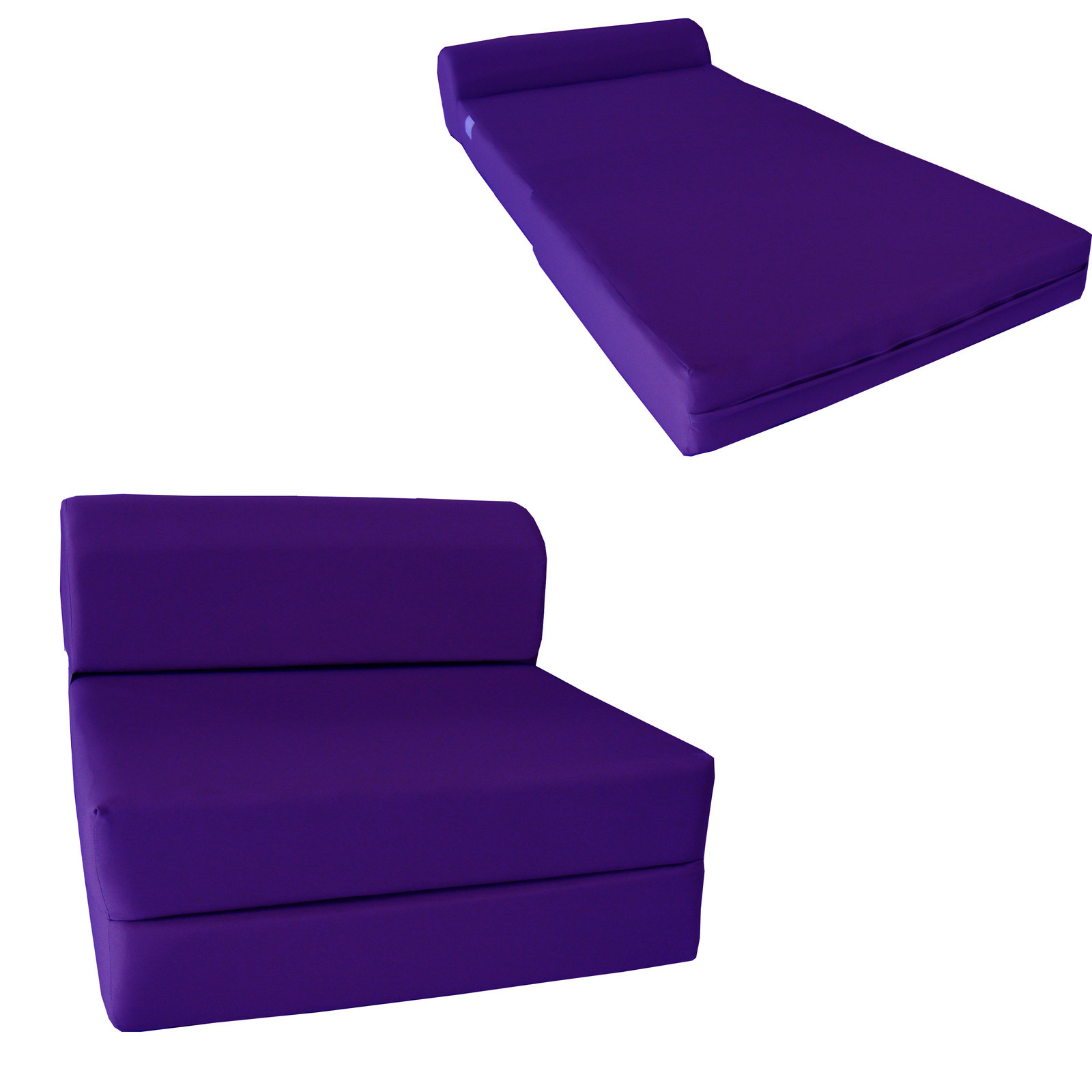 Purple 6 x 36 x 70 Twin Sleeper Chair Folding Foam Bed, Foam Density 1.8 lbs