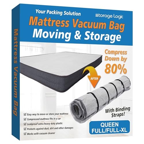 Foam Mattress Vacuum Bag with 4 Adjustable Packing Straps Queen/Full/Full-XL