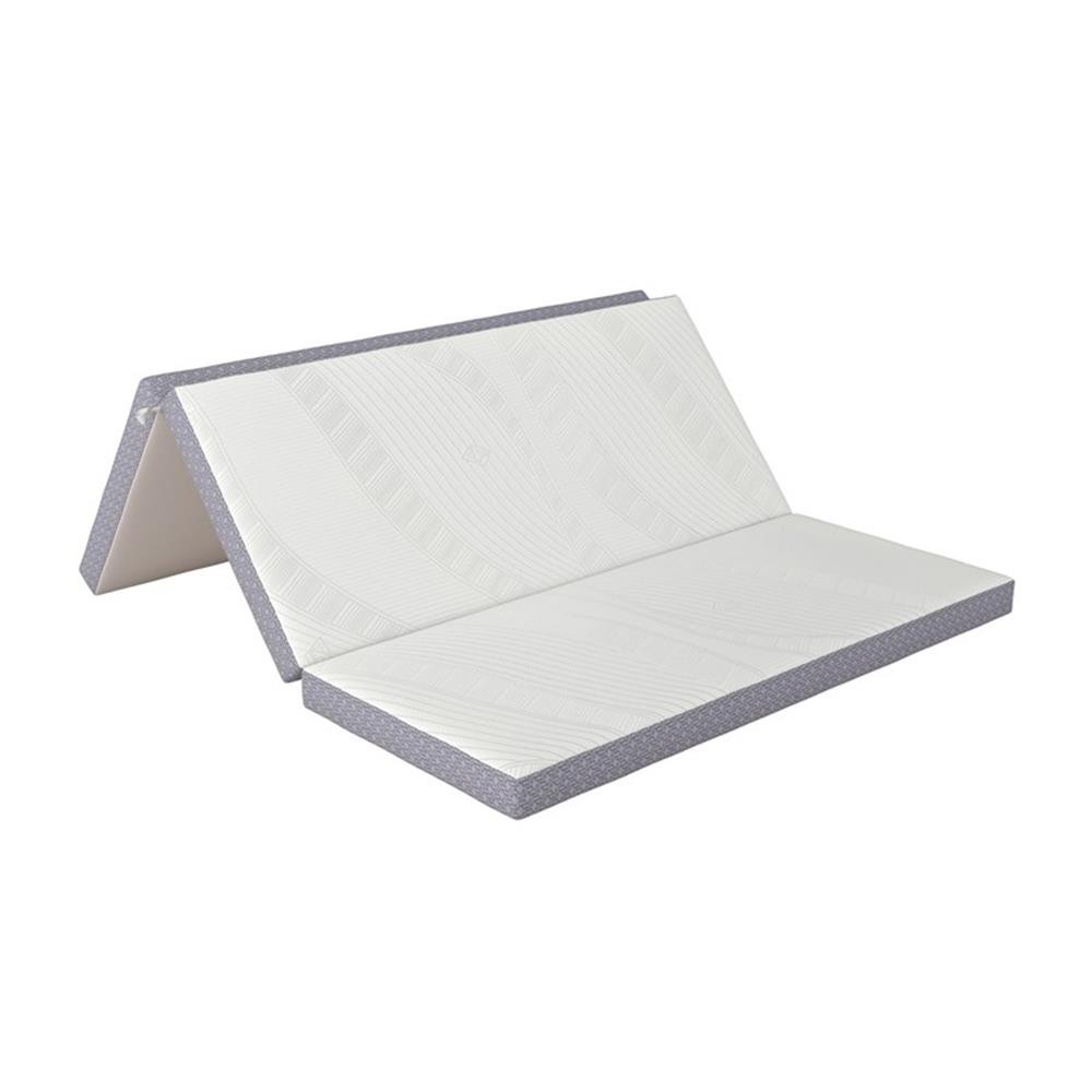 Pemberly Row Contemporary Queen 4″ Memory Foam Folding Mattress in Gray