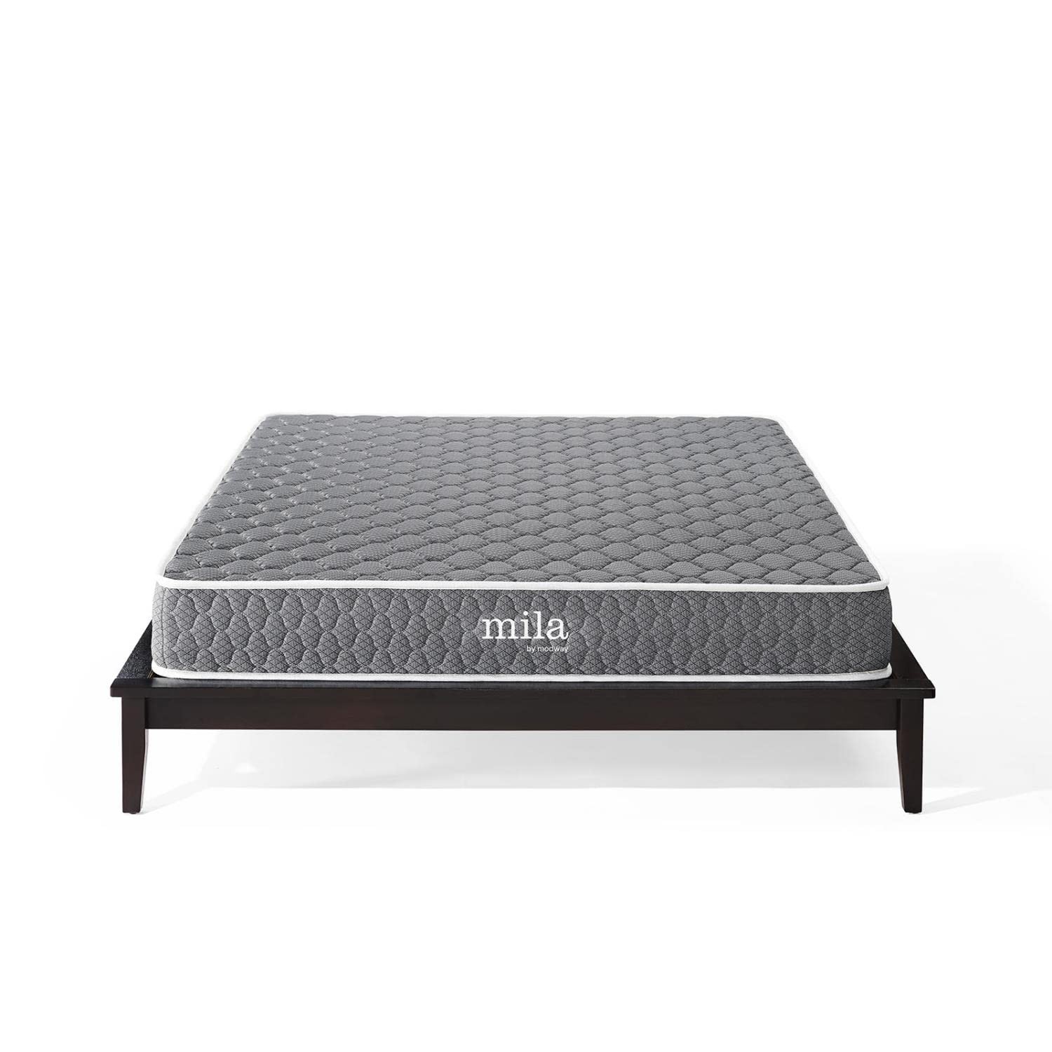 Modway Mila 8″ Queen Modern Style Memory Foam Mattress in Gray