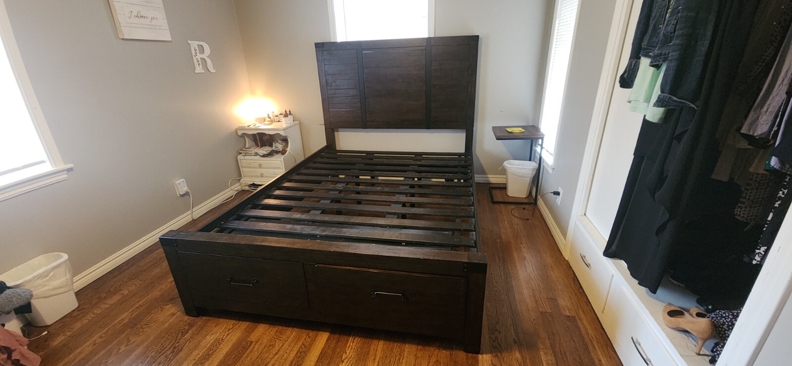 For Sale: Queen Tempur-Pedic Gel Foam Mattress with Wooden Bed Frame
