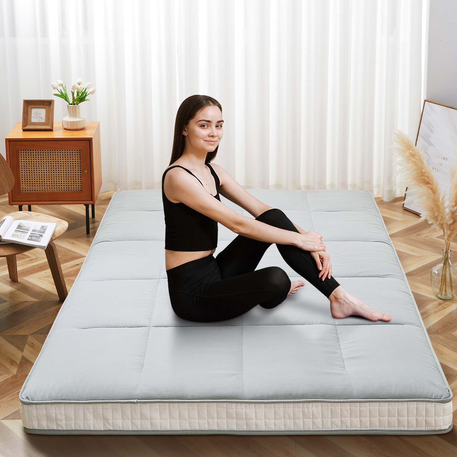 SLSY Japanese Futon Mattress Foldable Roll Up Mat Boys Girls Dormitory Pad Kids