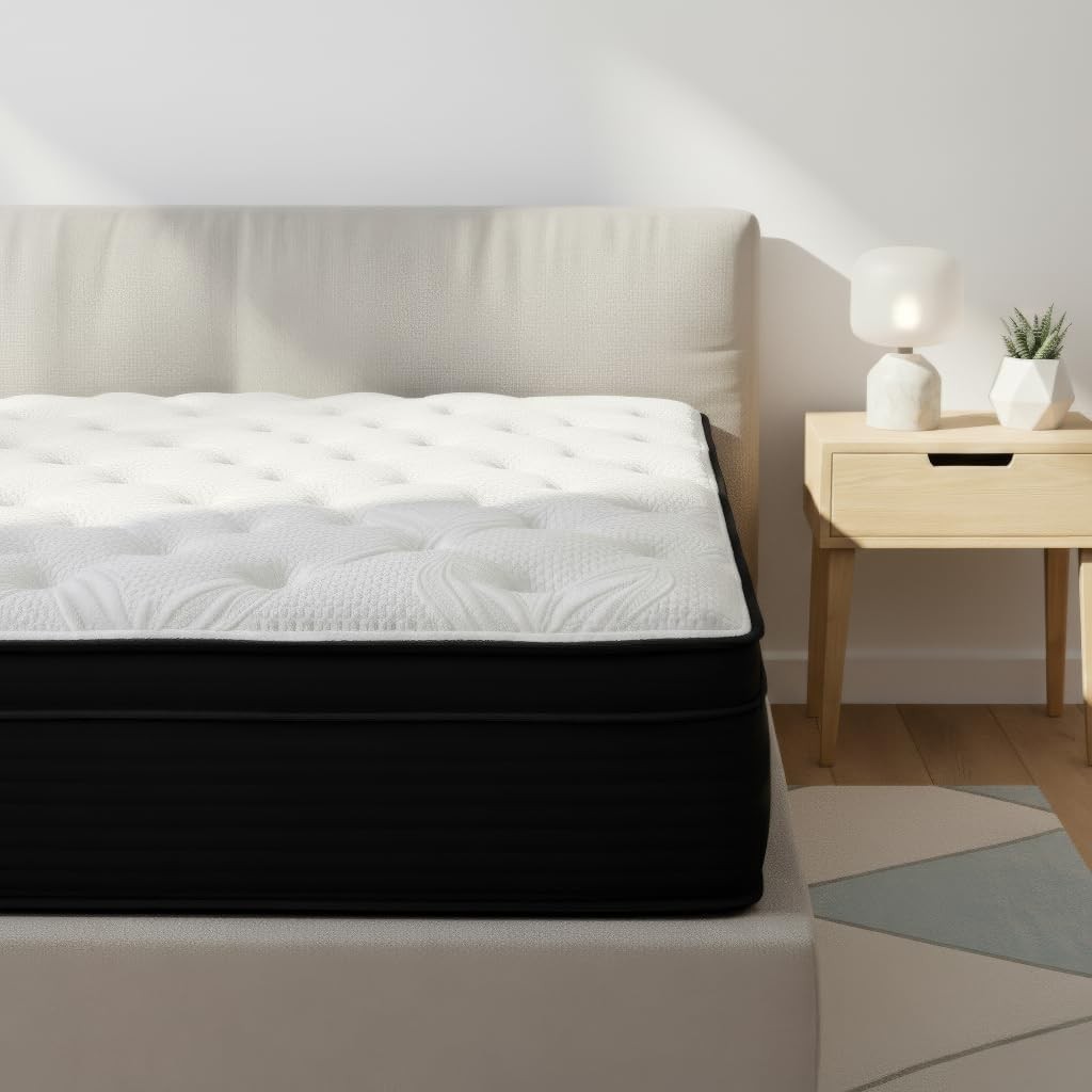 Full Mattress 8 Inch – Firm Bed in a Box with Memory Foam Comfort Layer &