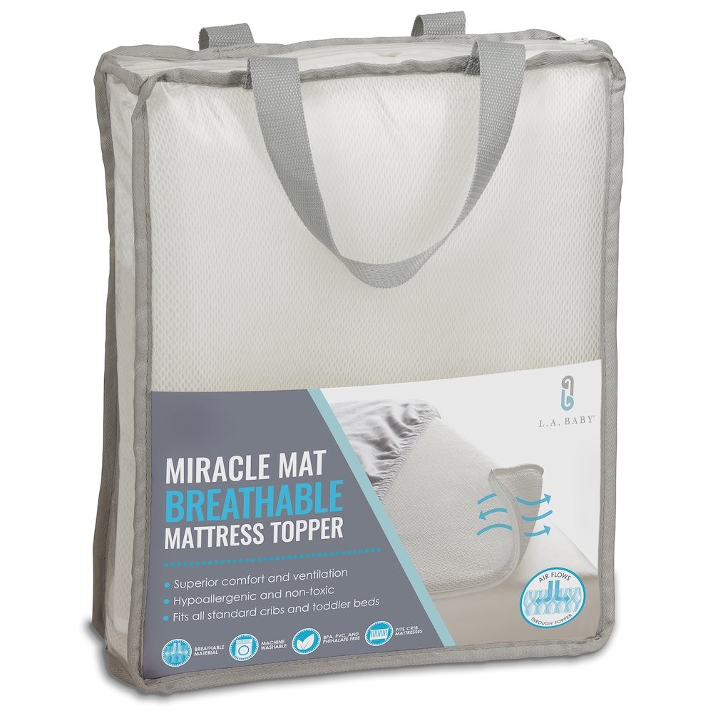 LA Baby Breathable Miracle Mat – Superior Ventilation Crib MattressTopper