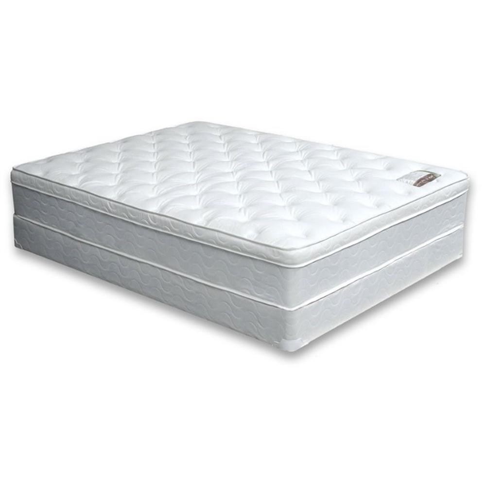 Bowery Hill Contemporary Fabric Queen Quilted Euro Top Mattress in White