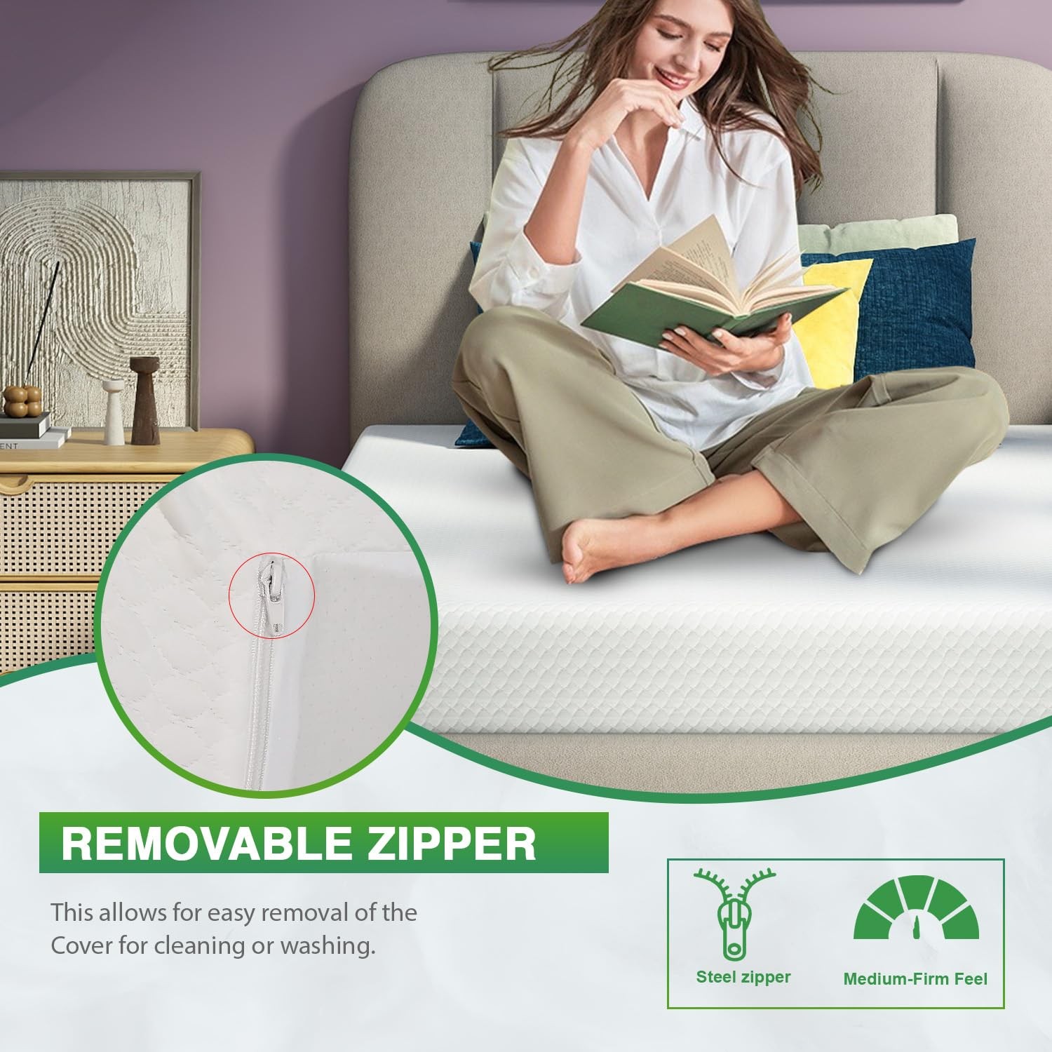Twin XL Gel Memory Foam Mattress Medium Firm Pressure Relief Cooling CertiPUR-US
