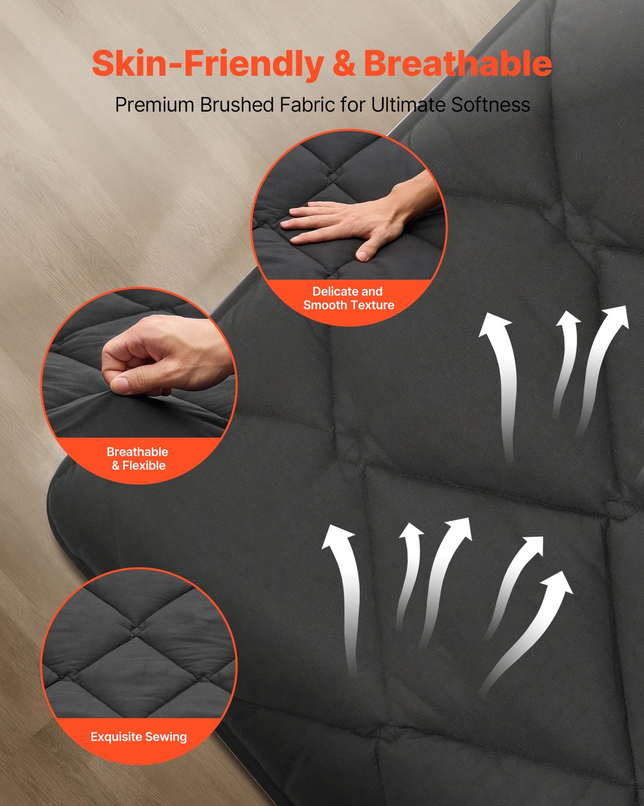 VEVOR Japanese Tatami Mattress Full Foldable Futon Mat with Storage Bag Black