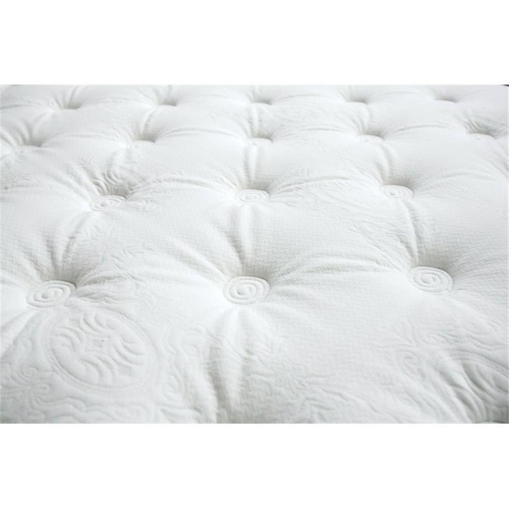 Bowery Hill Contemporary Fabric Queen Quilted Euro Top Mattress in White