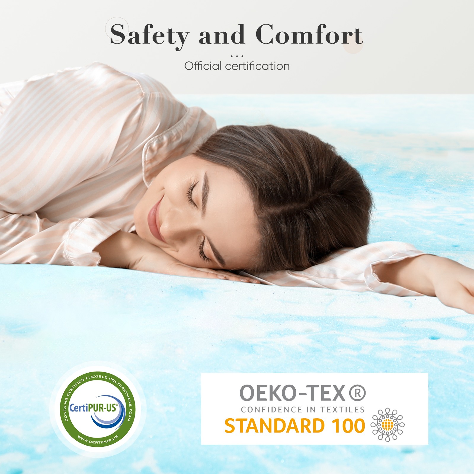 Cooling Gel Memory Foam Mattress Topper Pressure Relief Sleep Support Back Pain