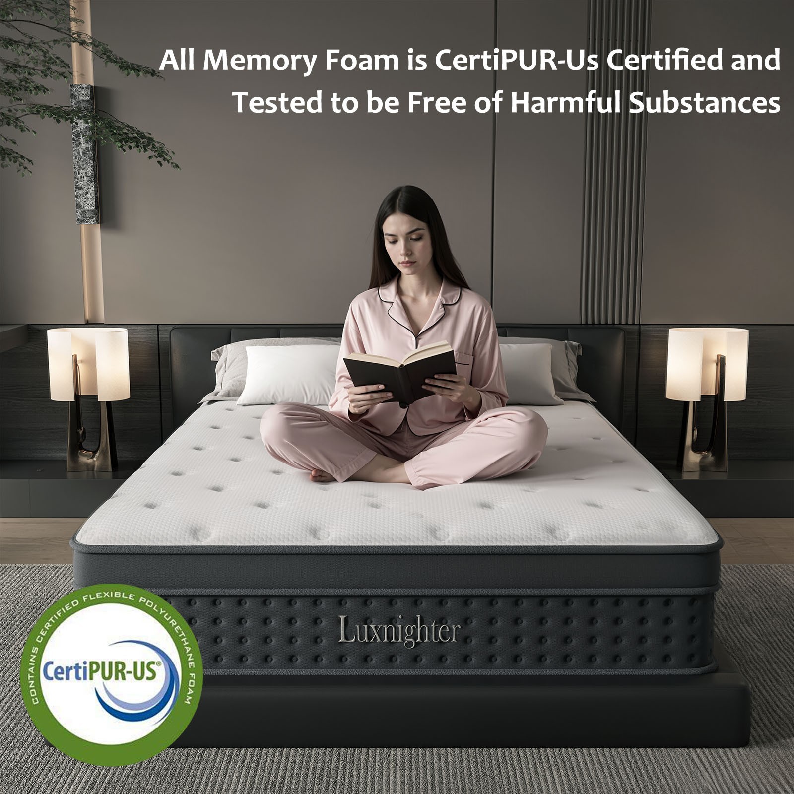 Cooling Matress with Memory Foam & Individual Pocket Springs for Pressure Relief