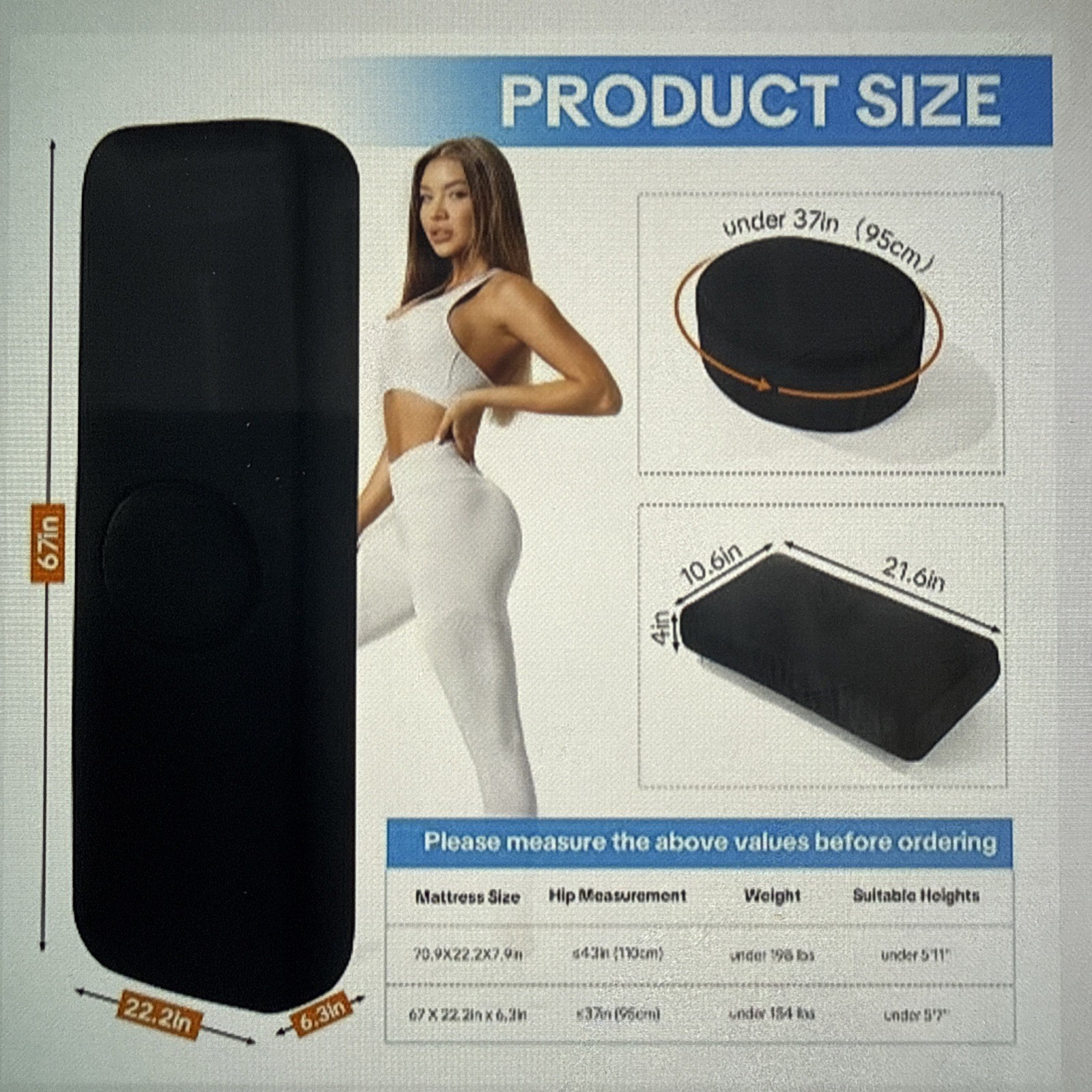 BBL Recovery Mattress with Hole – High Density Foam Pillow for Post-Surgery