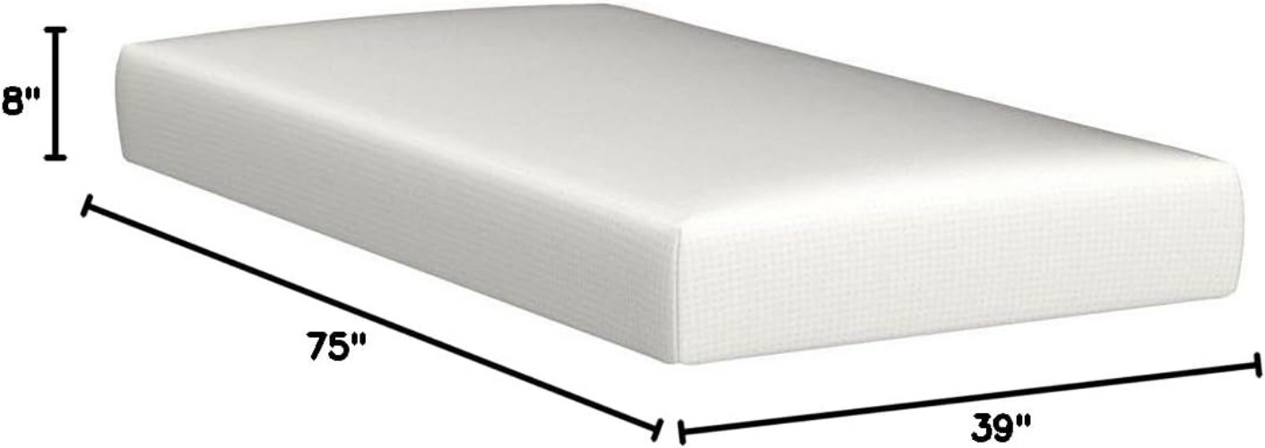 8-Inch Twin Bamboo Charcoal Memory Foam Mattress – Luxurious and Hypoallergenic