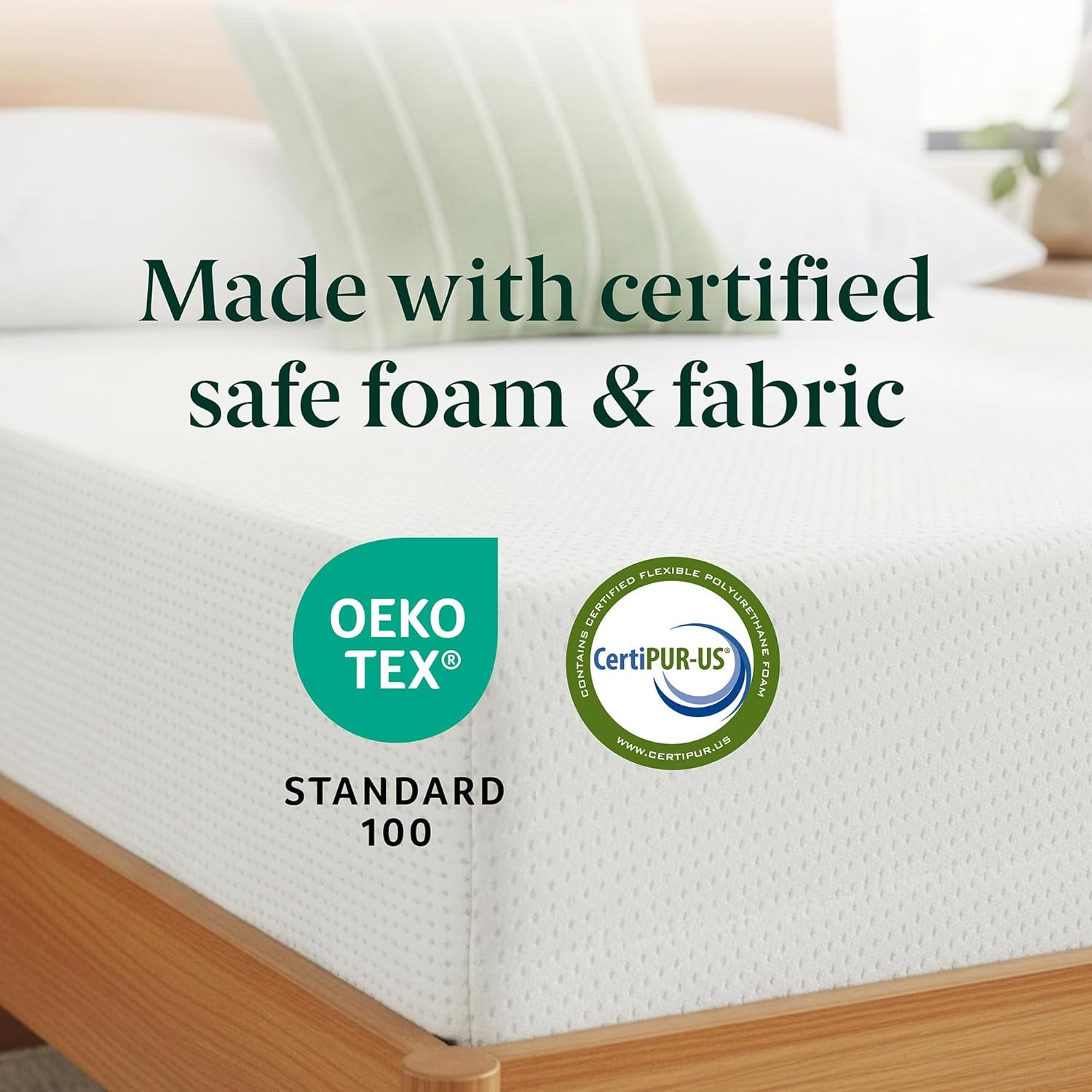 Green Tea Memory Foam Mattress 6 Inch, Pressure-Relieving Comfort & Full-Body Su