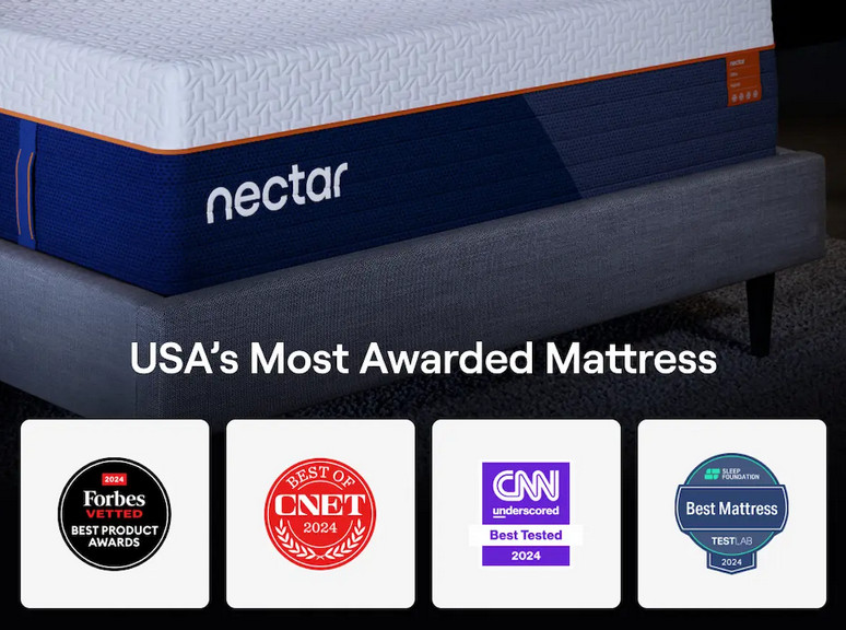 Nectar Ultra Memory Foam Mattress – Medium Firm – King – 15″ – Ergonomic Support