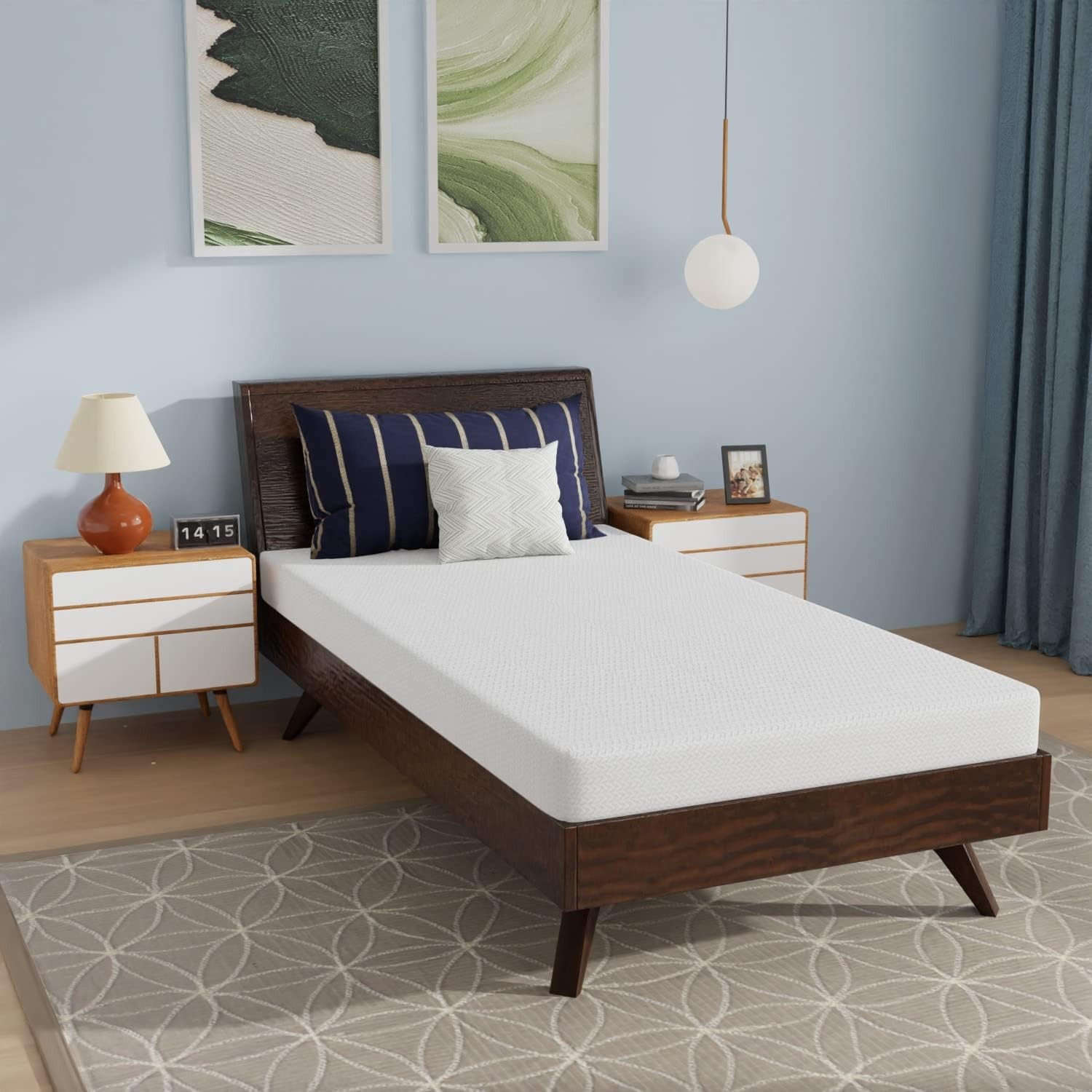 6 Inch Twin Gel Memory Foam Mattress Bamboo Charcoal Infused Mattress in a Bo…