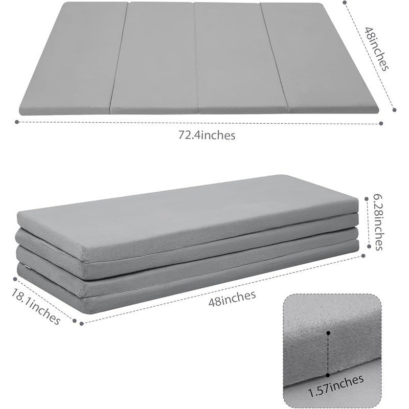 Foldable Kids Futon Mattress Soft Plush Play Mat Trifold Portable Cushion New