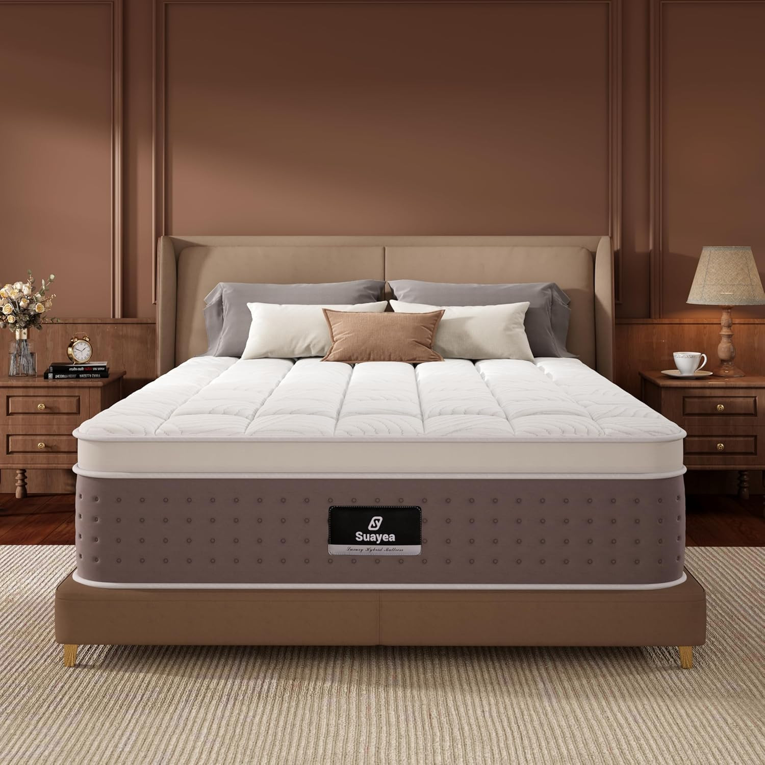 California King Mattress, Upgraded 12 Inch Hybrid Cal King Mattress in a Box, Co