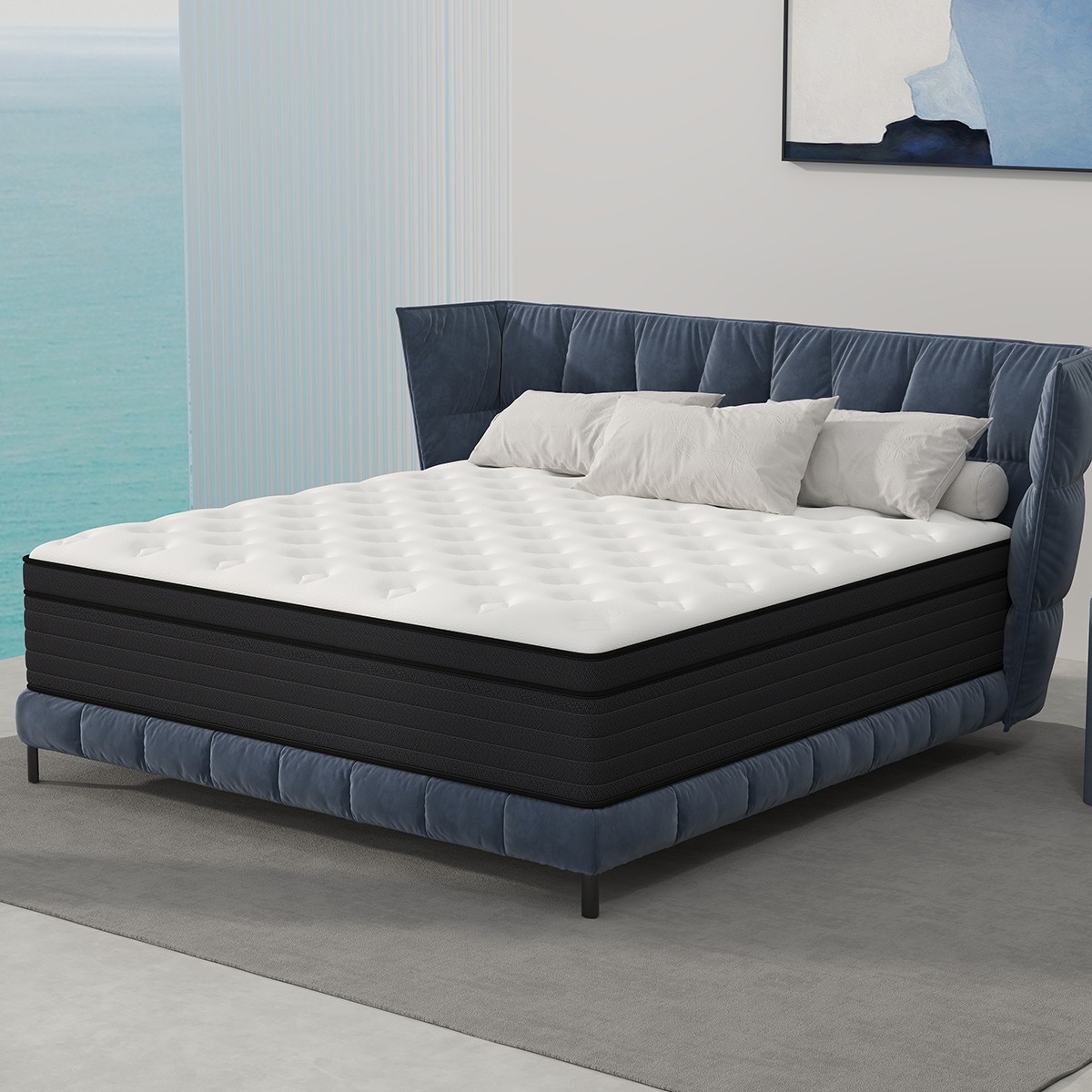 14″ Twin Full King Queen Size Mattress Hybrid Spring Memory Foam Bed in a Box