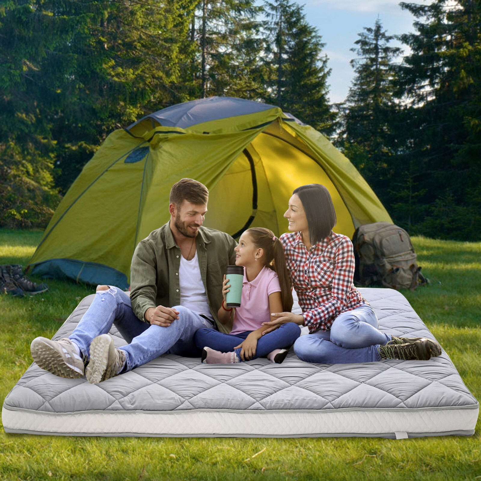 NAIZEA Japanese Floor Mattress Potable Floor Sleeping Pad 80x60x4in Queen Size