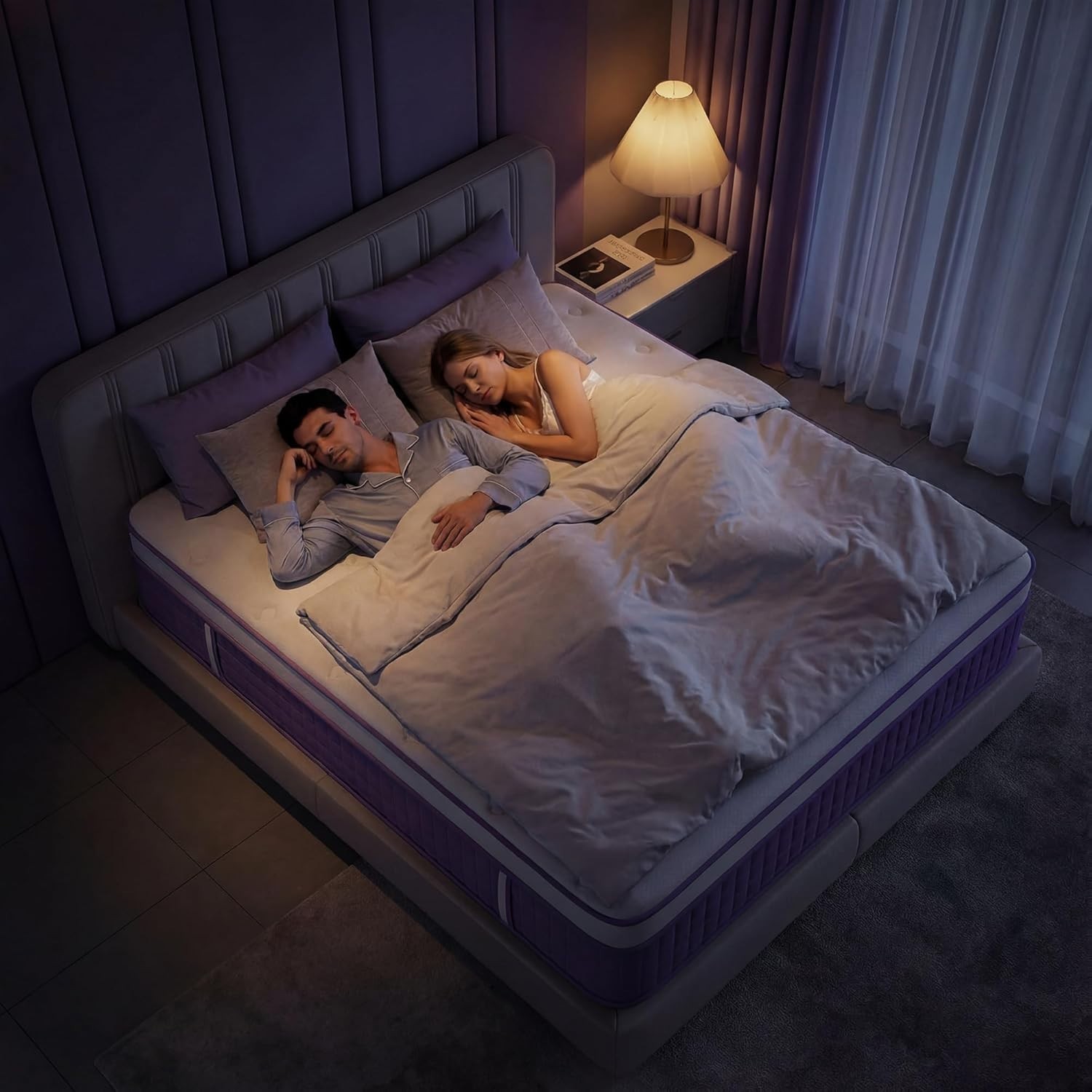 12″ Queen Mattress in a Box Purple Hybrid Mattress with Gel Memory Foam & Pocket