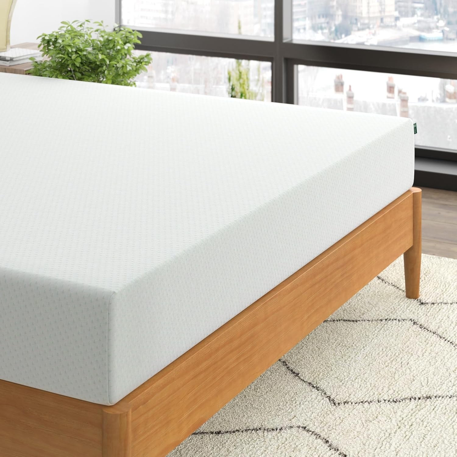 Zinus 8 Inch Green Tea Memory Foam Mattress, Short Queen, Fiberglass Free, Paten