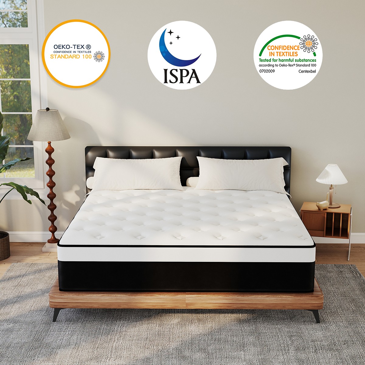 12″14″ Hybrid Mattress in A Box InnerSpring Gel Memory Foam Twin Full Queen King