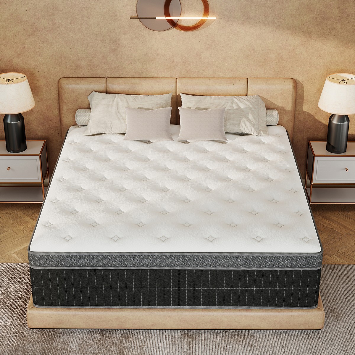 10″12″14″ Twin Full Queen King Mattress In A Box Gel Memory Foam Hybrid Spring