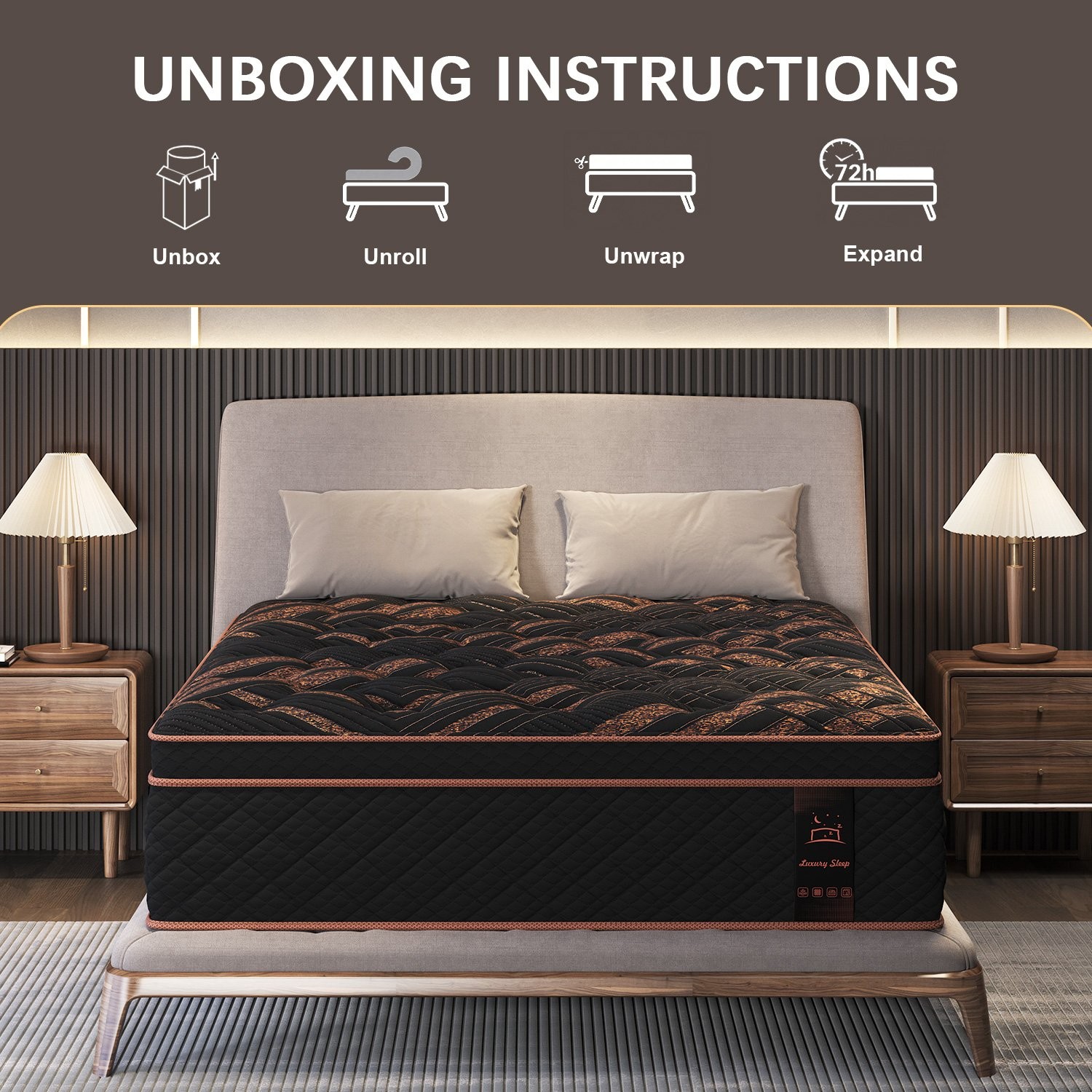 12/14 Inch Hybrid Gel Memory Foam Mattress Twin Full Queen King Size In a Box