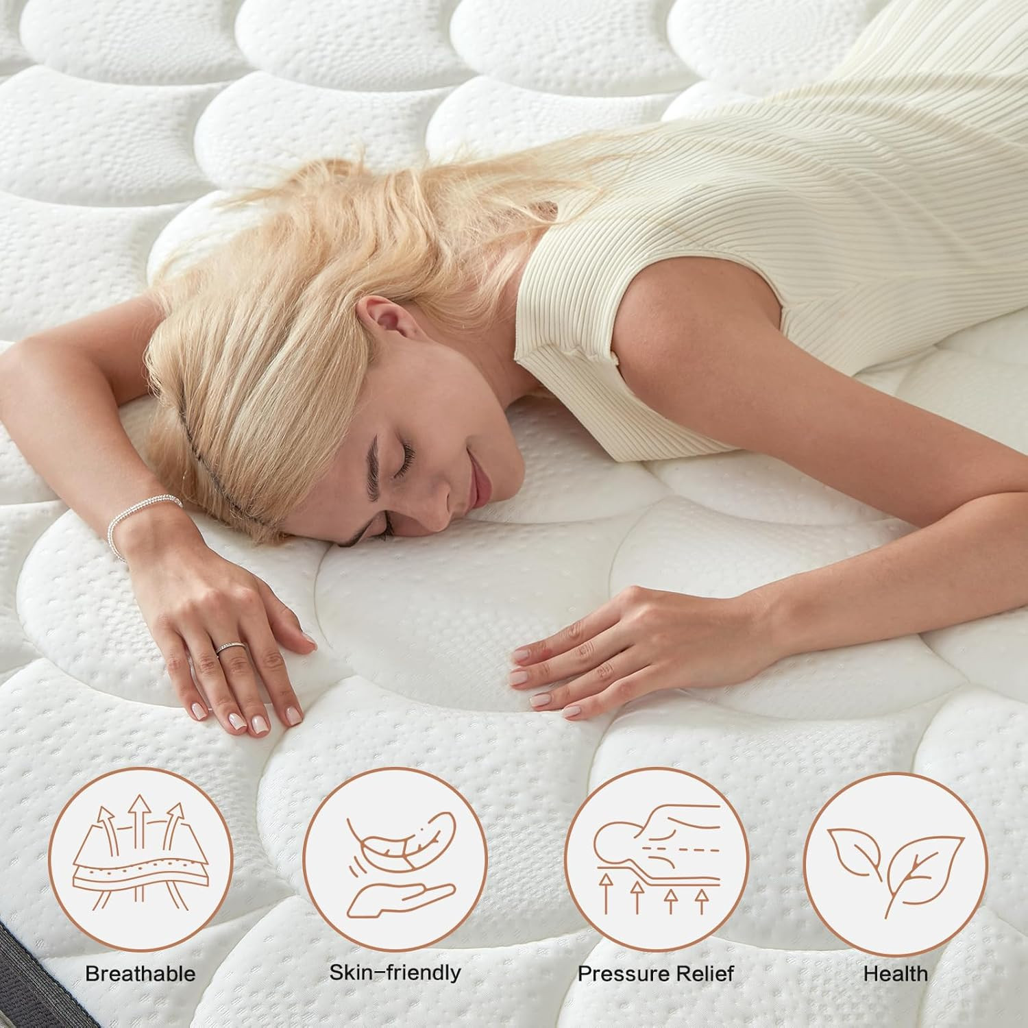 12″ Full Size Memory Foam Hybrid Mattress for Back Pain Relief & Comfort