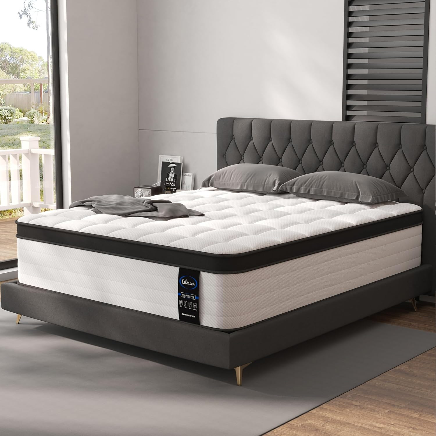 14″ King Size Hybrid Mattress, Medium Firm Memory Foam & Pocket Springs