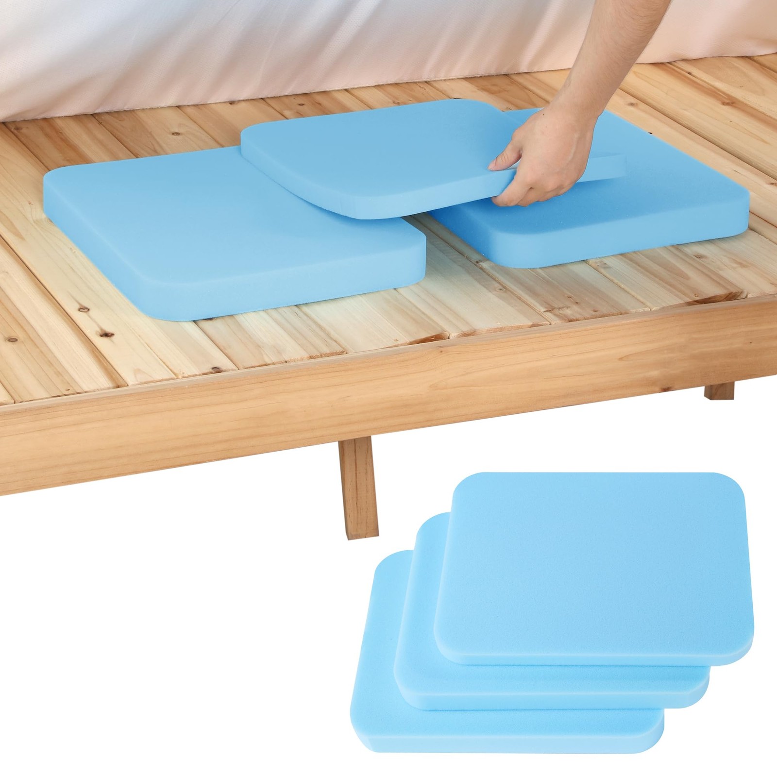 3 PCS High Density Foam Under Mattress Support Fix Sagging Bed Repair Layered