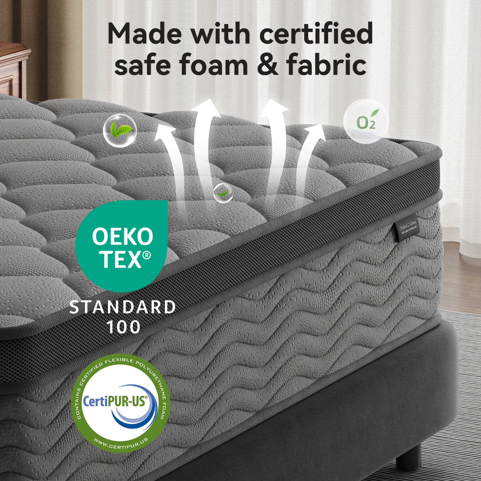 10″ Twin Colchon Gel Memory Foam Hibrido Cama Twin Mattress Hybrid Medium Firm