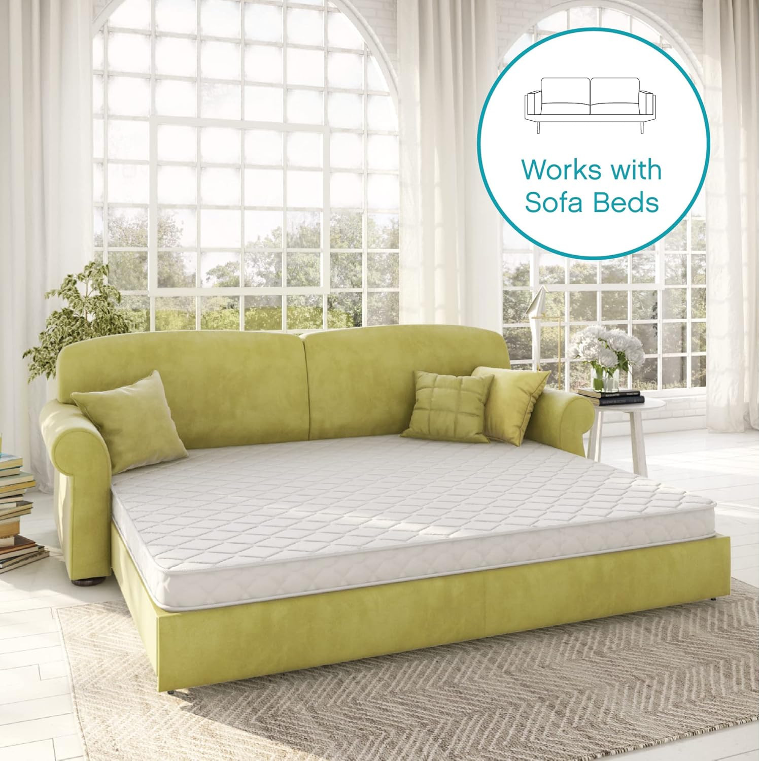 Classic Brands 4.5-Inch Plush Memory Foam Replacement Mattress for Sleeper Sofa