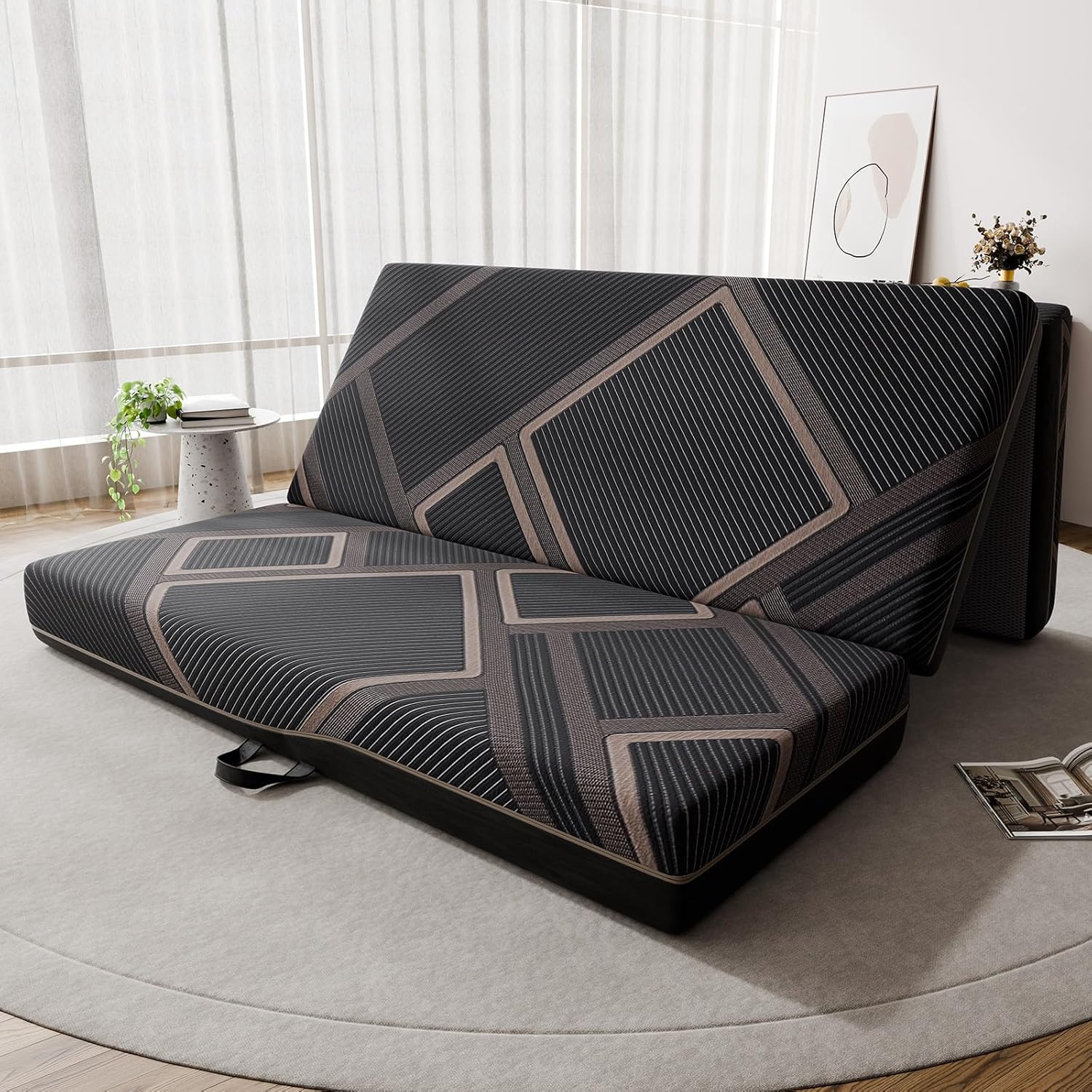 Queen Size 6″ Trifold Memory Foam Mattress – Portable, Washable, Easy Store