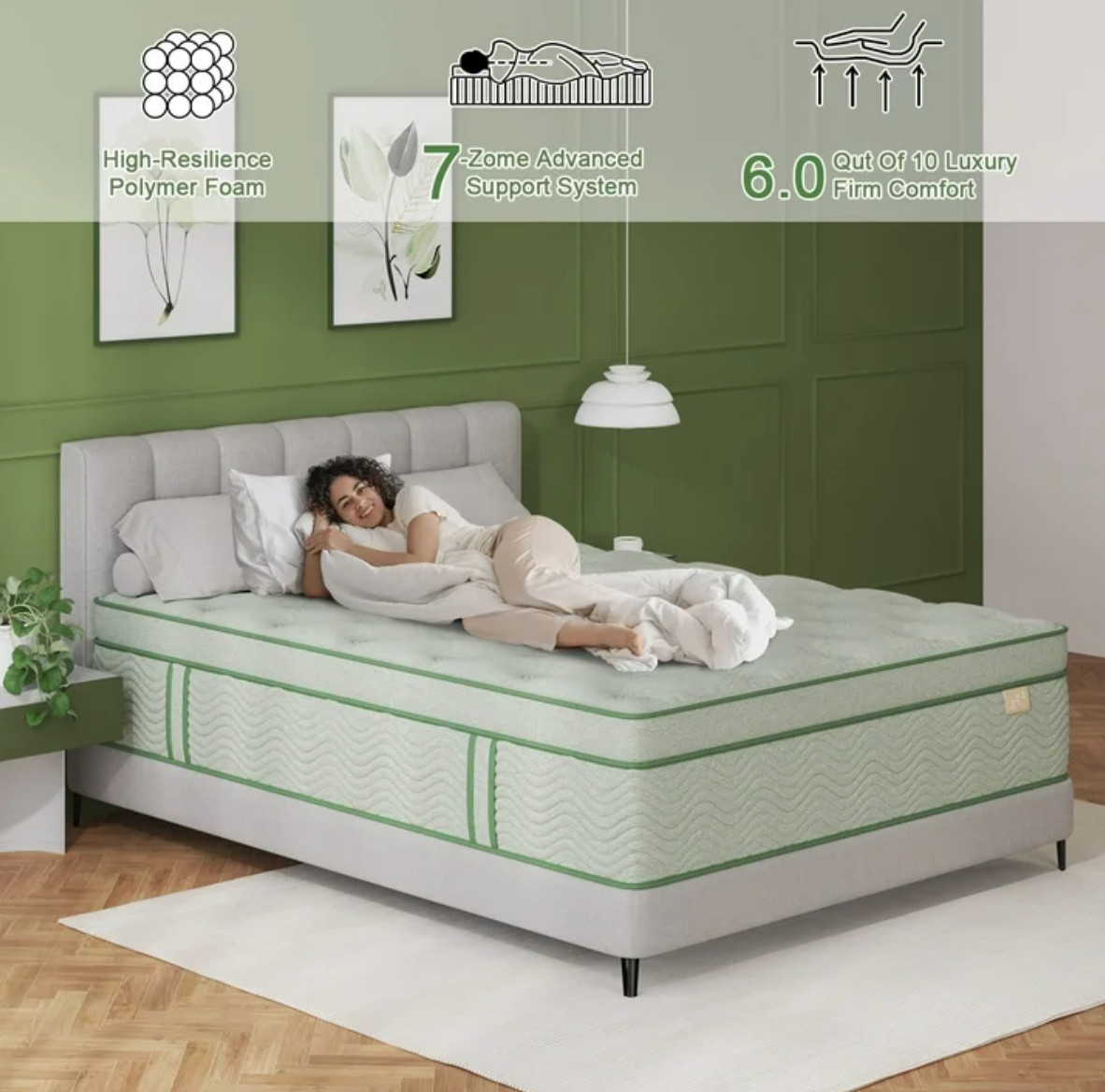 King Hybrid Mattress 10in Gel Memory Foam Euro Top Medium Firm Colchon King Bed
