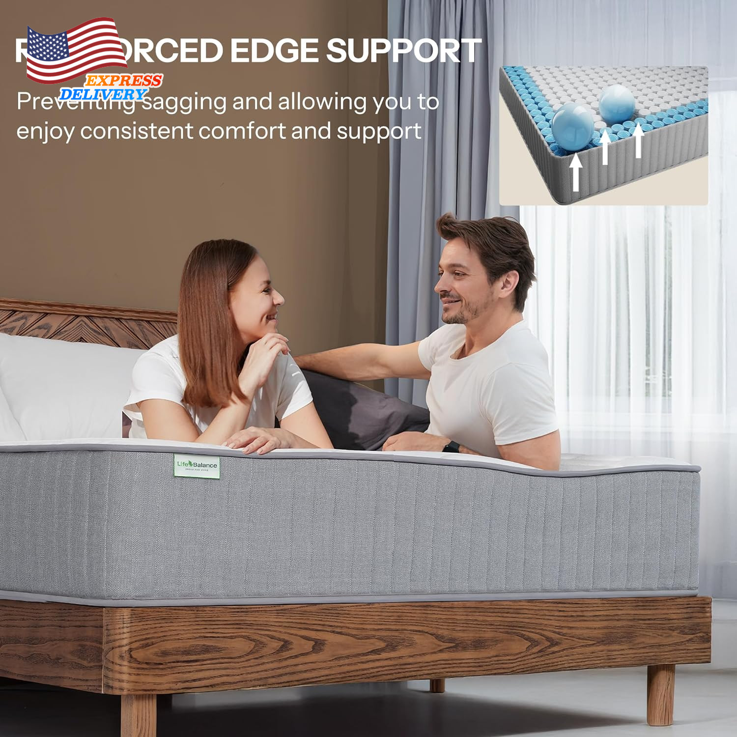 12″ Hybrid Queen Mattress Queen Size Mattresses in a Box