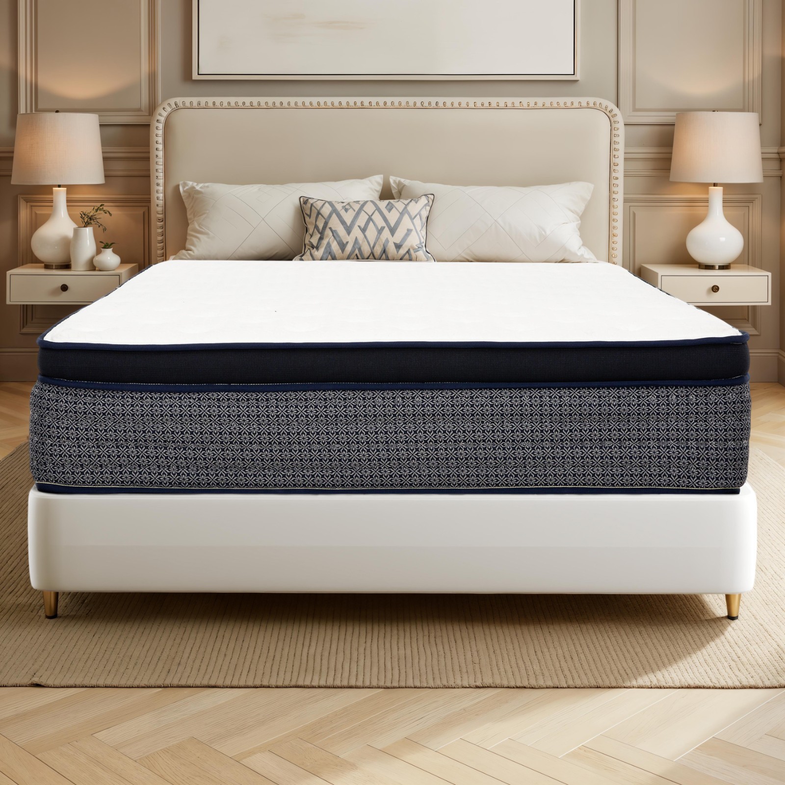 14 Inch Euro Top Gel Memory Foam Hybrid Mattress with Pocket Coils – King Size