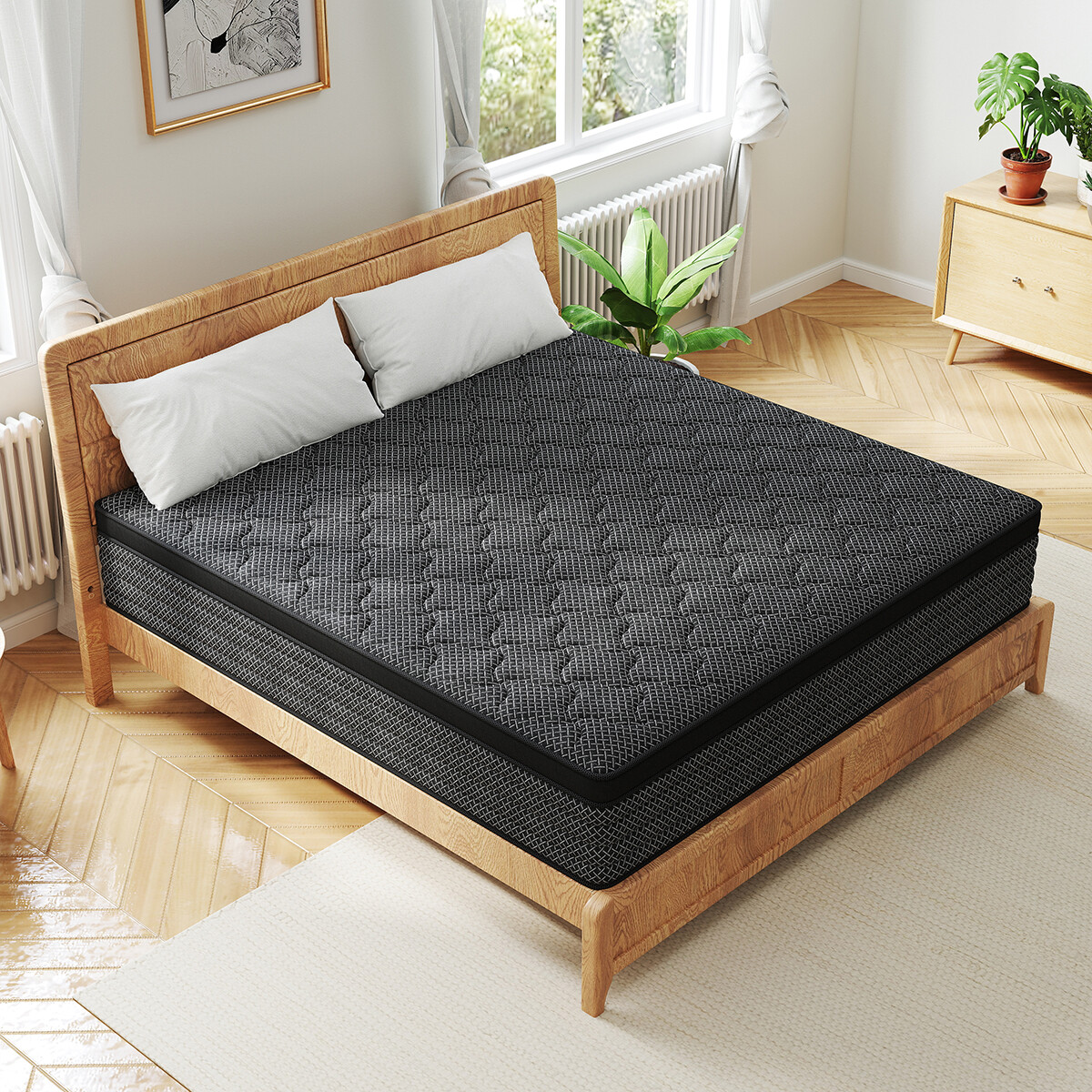 12″14″ Twin Full Queen King Mattress Memory Foam Pocket Coil Hybrid Bed In a Box