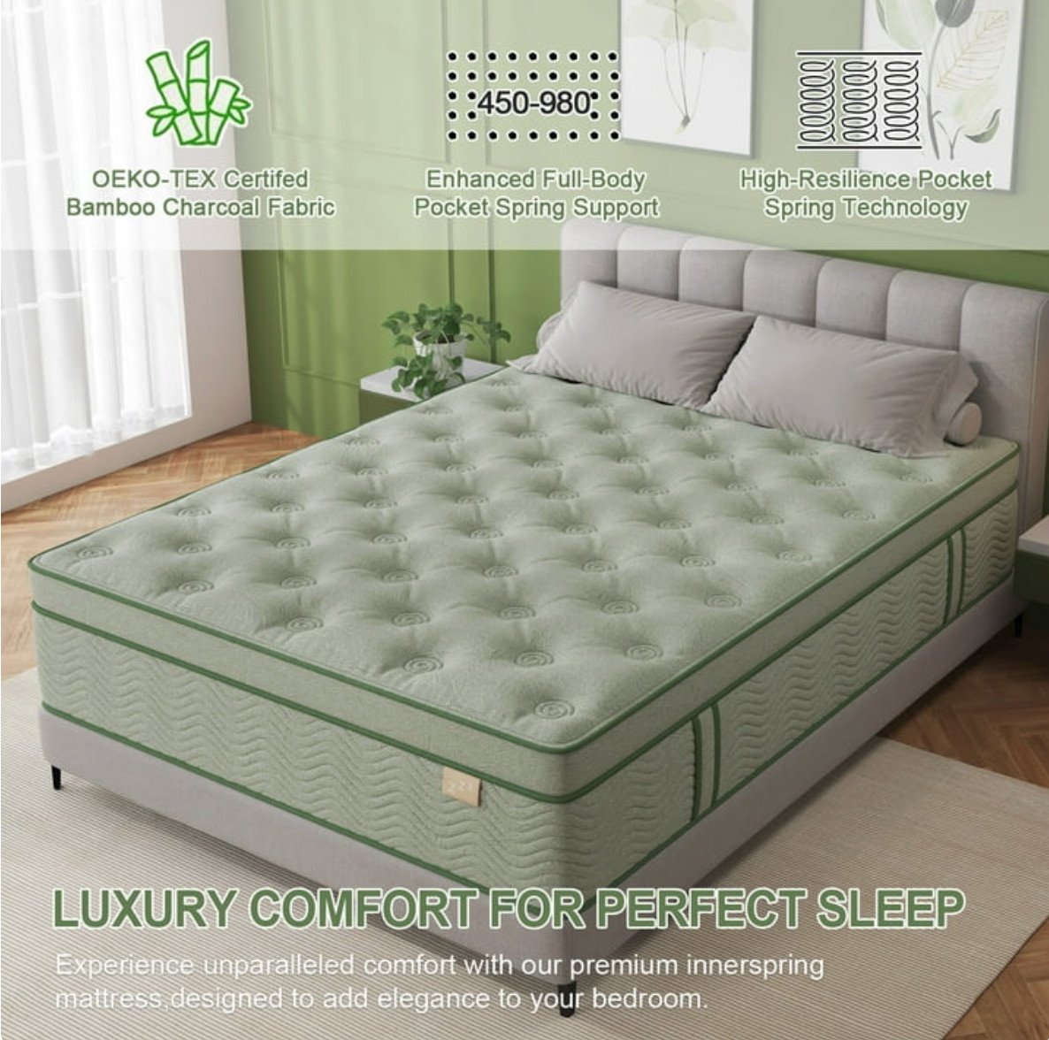 King Hybrid Mattress 10in Gel Memory Foam Euro Top Medium Firm Colchon King Bed