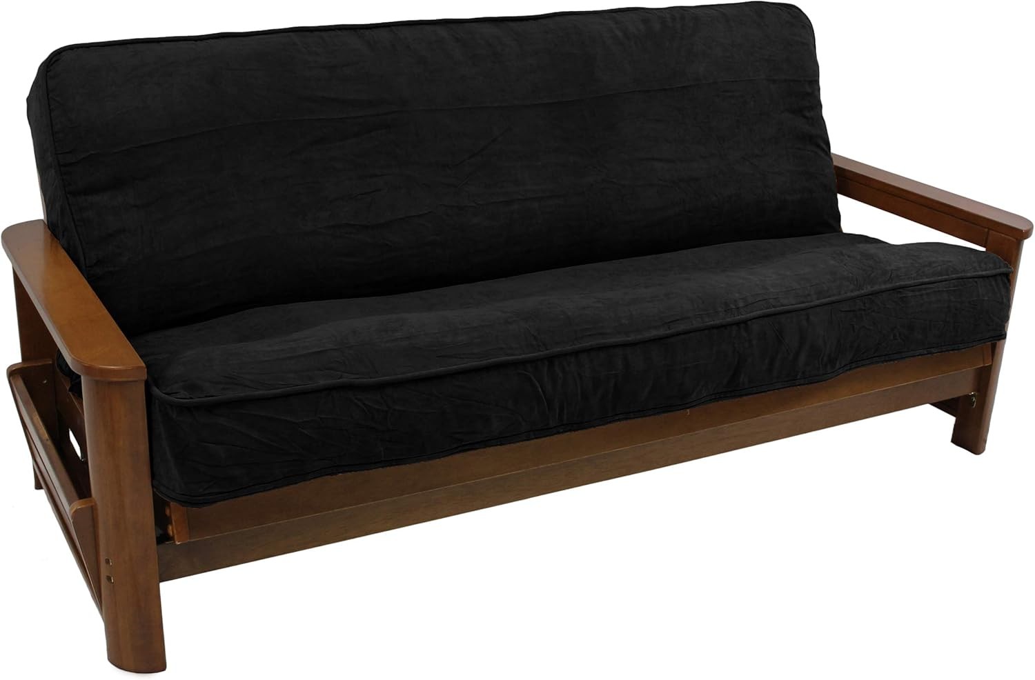 Solid Microsu Double Corded 8″ to 9″ Futon Cover, Full,