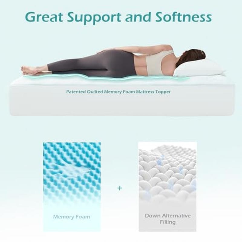 Memory Foam Mattress Topper Cooling Breathable Deep Pocket King Size Topper New