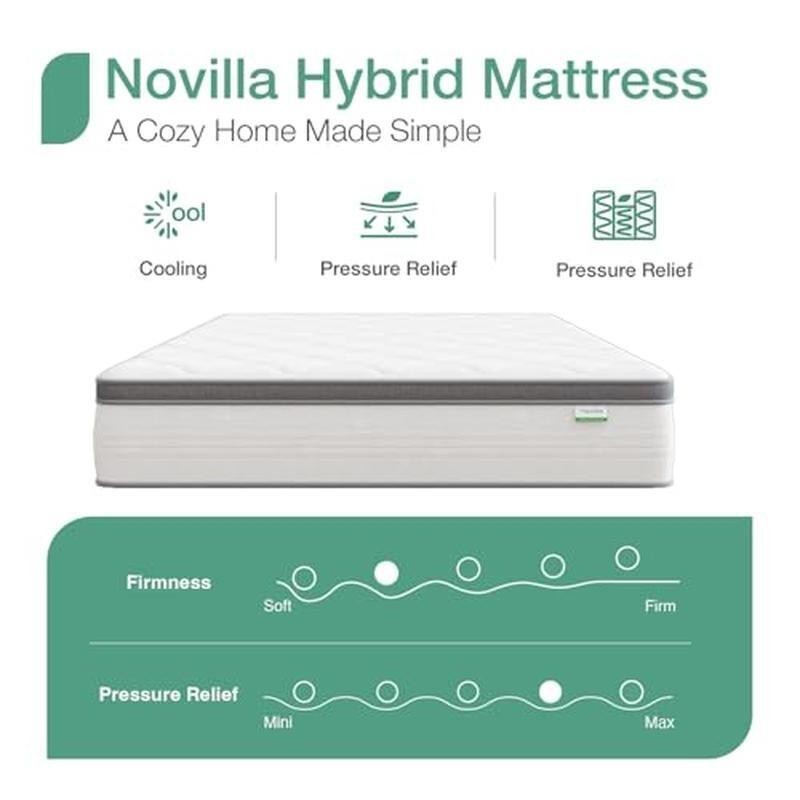 12 Inch King Hybrid Mattress Foam Pocket Coils Pressure Relief Motion Isolation