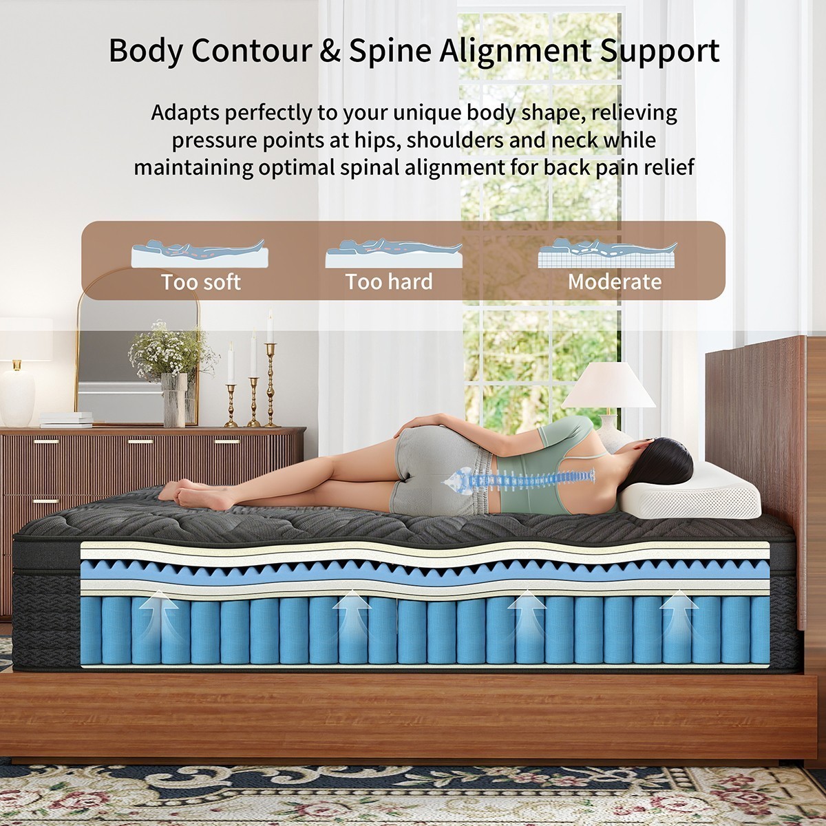 12″/14″ Gel Memory Foam Hybrid Spring Mattress In a Box Twin Full Queen King