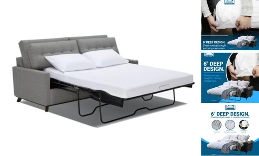 Sleeper Sofa Sheet, Trifold Mattress Size Sofa Bed Sheet 38″ x 72″ x White Twin