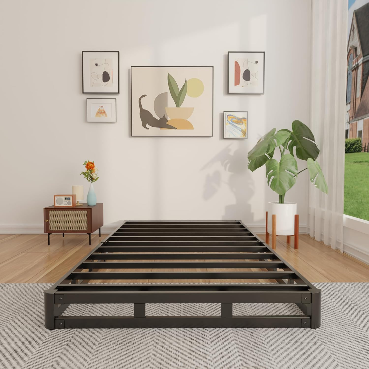 Low Profile Twin Box Spring – Heavy Duty Metal Bed Base, Easy Assembly, Noise Fr