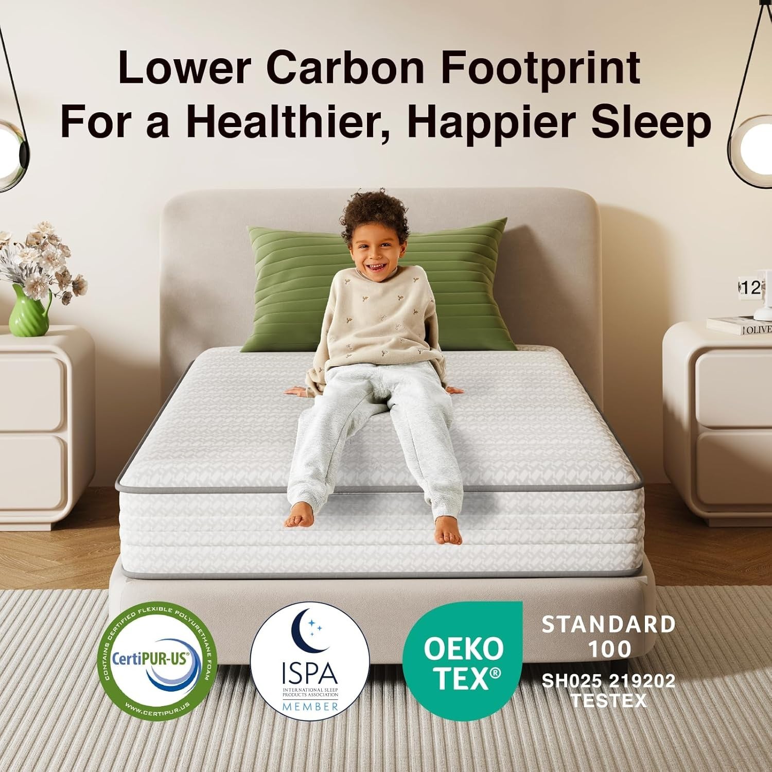 8 Inch Twin XL Mattress with SmartS Coil | Pressure Relief for Growing Bodies