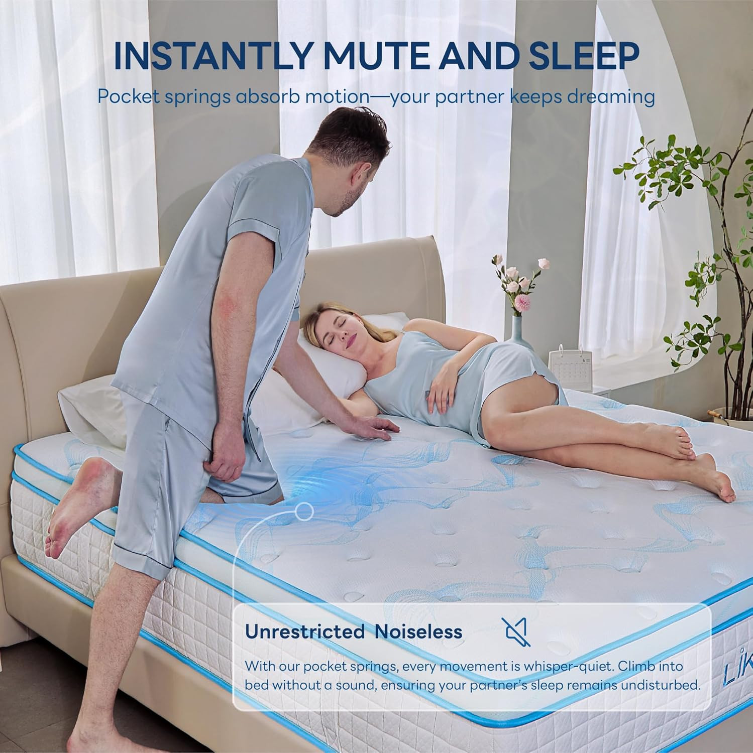 14″ Hybrid Mattress – USA Made, Gel Foam, Pocket Springs, Cooling Tech, Medium F