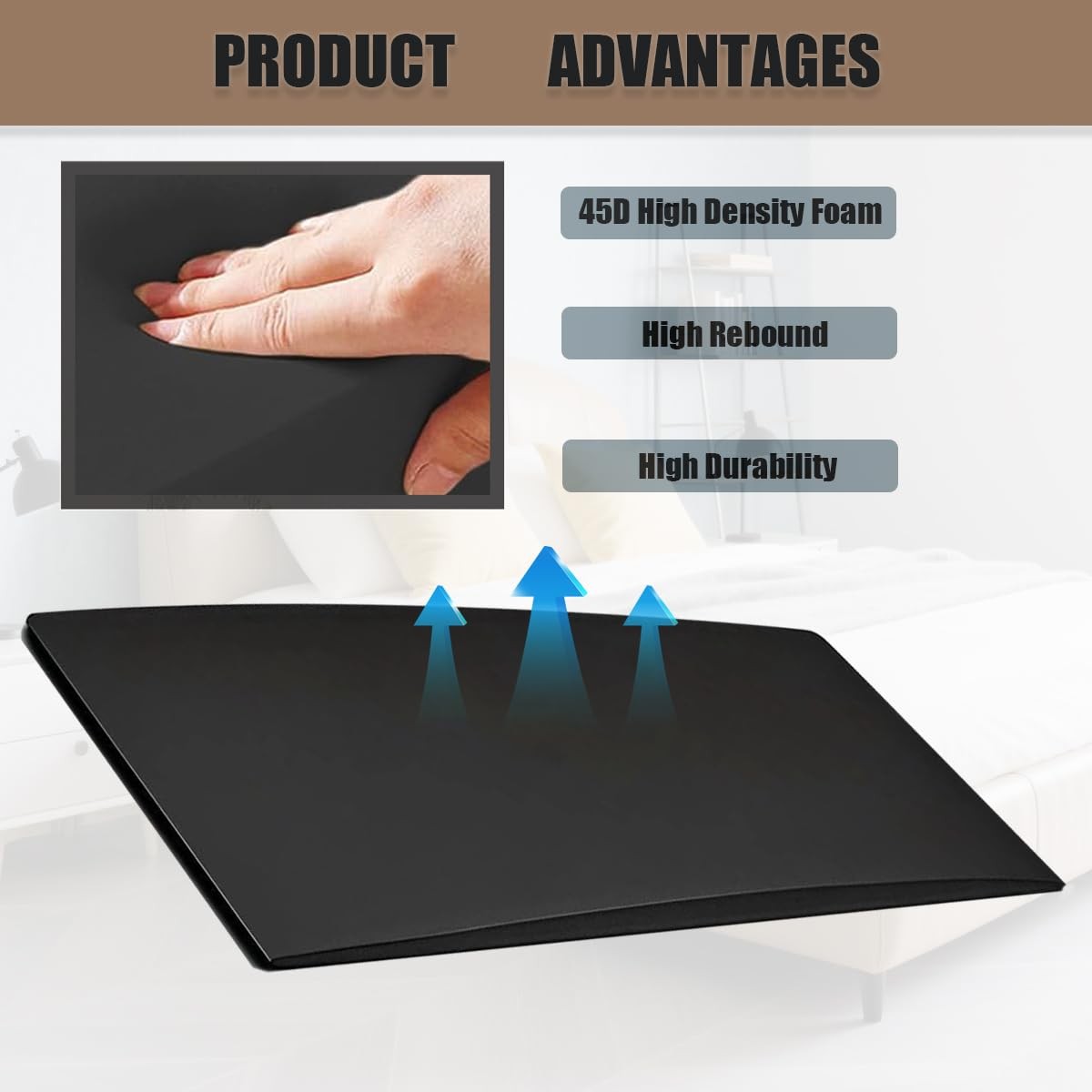 45D High-Density Foam Sagging Mattress Support 59”x 24” x 2”– Firm Support Pa…